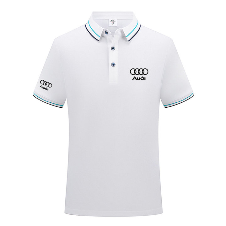 2023 Polo Audi Homme Manche Courte Golf Poloshirt Casual Col Contrasté Tops